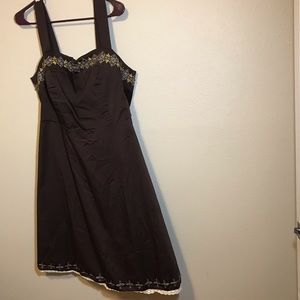 Madison Leigh dress embroidered brown-MOVING SALE: ALL DRESSES $10 & 20% off 2+